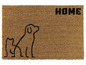 Paillasson avec l'inscription 'HOME', un chien et un chat.
