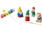 Kit de peinture de figurines : gnome, fille, bonhomme de neige et renne, avec peintures et pinceaux.