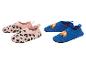 Chaussons pour enfants roses à imprimé léopard et bleus à motif de voiture