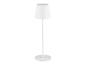 Lampe sur pied blanche au design moderne.