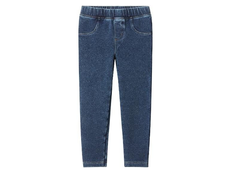 Jeggings en jean bleu pour enfants avec taille élastique et fausses poches