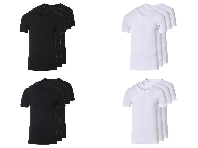 Ensemble de t-shirts noirs et blancs pour hommes à col en V et col rond