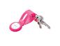 Porte-clés SilverCrest rose avec clés.