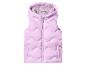 Gilet matelassé à capuche violet clair avec motif ondulé