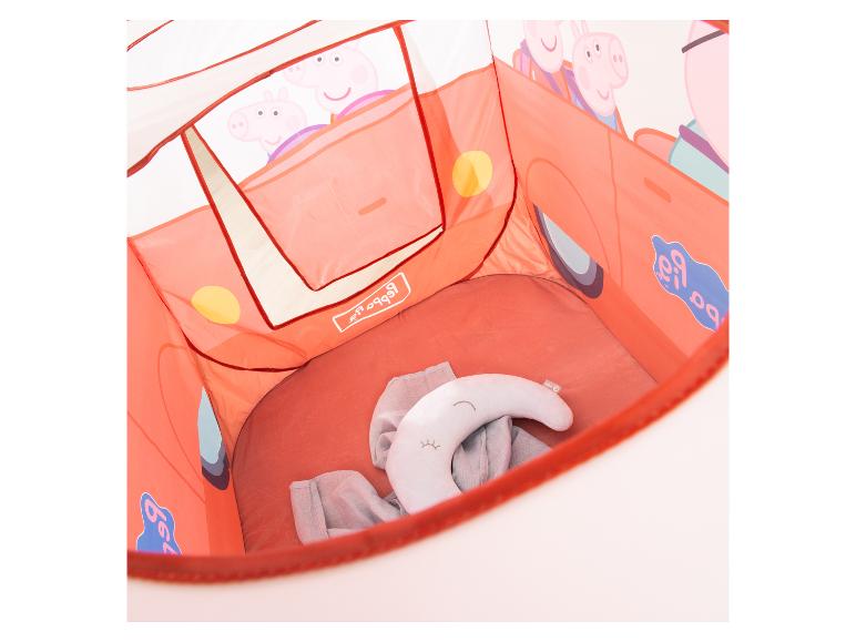 Tente de jeu Peppa Pig avec oreiller en forme de lune et couverture.