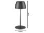 Lampe de table noire de 20 cm de hauteur et 8 cm de diamètre de base.
