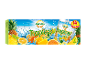 Boîte de jus tropical avec 14 sachets, avec ananas, orange et citron vert dans l'eau.