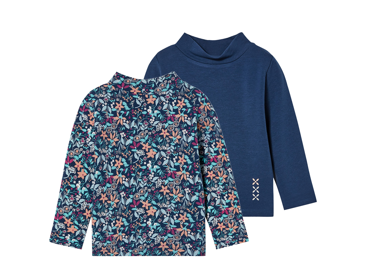 lupilu® Lot de 2 t-shirts thermiques à manches longues enfant (2-4 ans, bleu foncé)