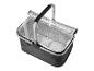 Panier isotherme pliable gris avec poignée en aluminium et intérieur isolé