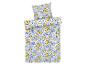 Ensemble de literie avec housse de couette et taie d'oreiller, motif citron et azulejos.