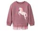 Sweat-shirt rose pour enfant avec motif licorne et ourlet en tulle