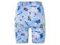 Short cycliste Lidl bleu clair avec imprimé épicerie.