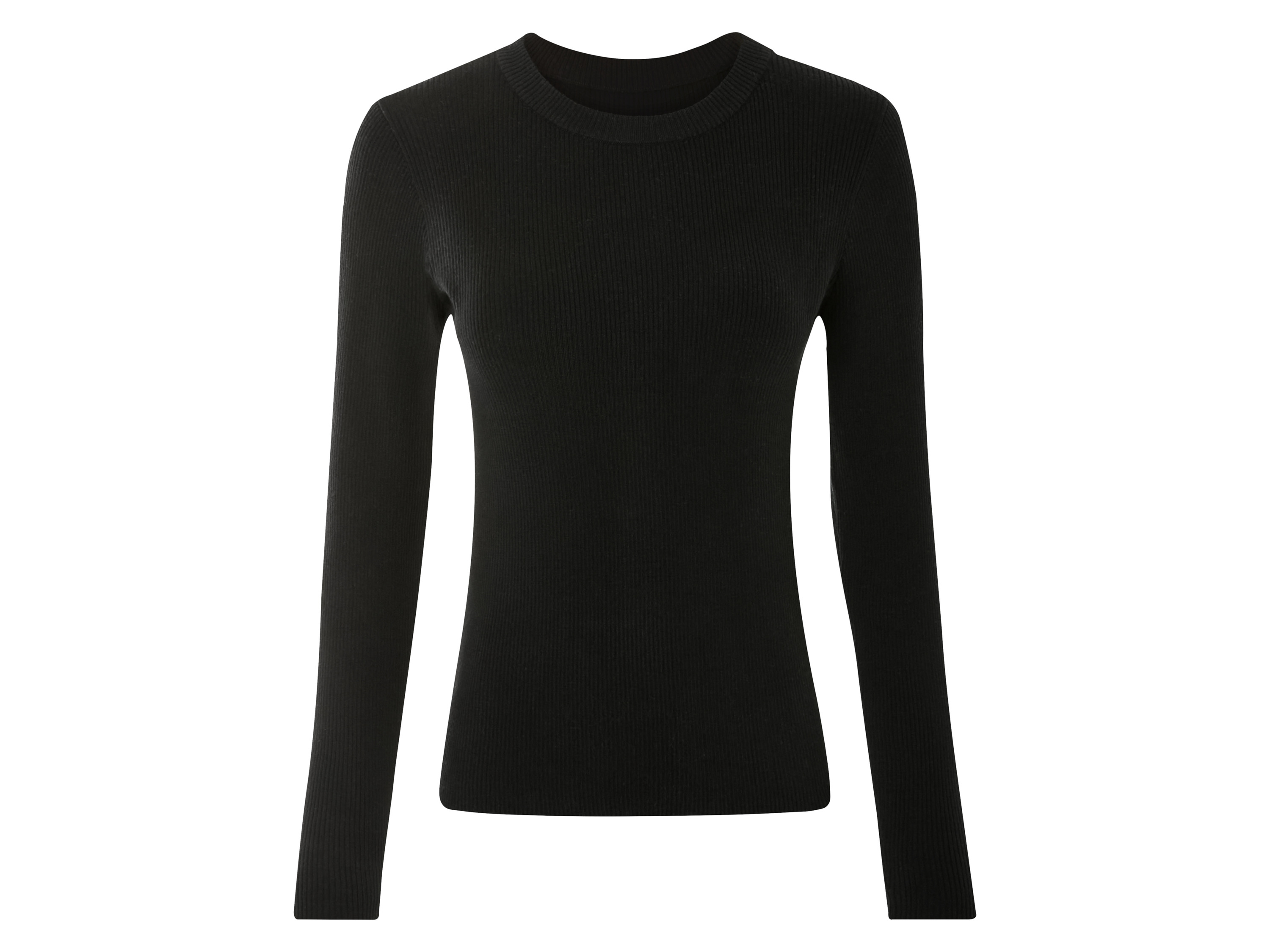 esmara® Pull côtelé femme (noir, S(34/36))