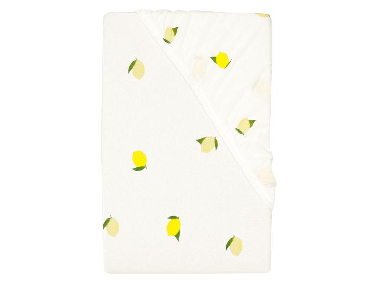 Drap-housse blanc à motif citrons