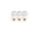 Trois ampoules LED blanches sur un fond blanc.