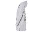 Un sweat-shirt gris à capuche, à manches longues et avec un imprimé au dos.