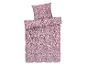 Une couette rose avec un motif paisley.