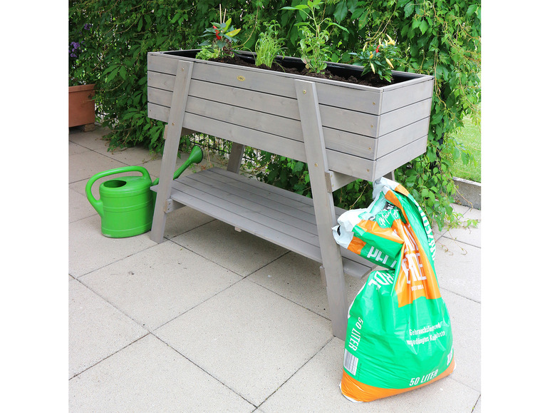 Aller en mode plein écran : HABAU Carré potager sur pieds, 115 x 45 x 89,5 cm, gris - Image 5