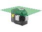 Niveau laser vert avec batterie et symbole X jaune