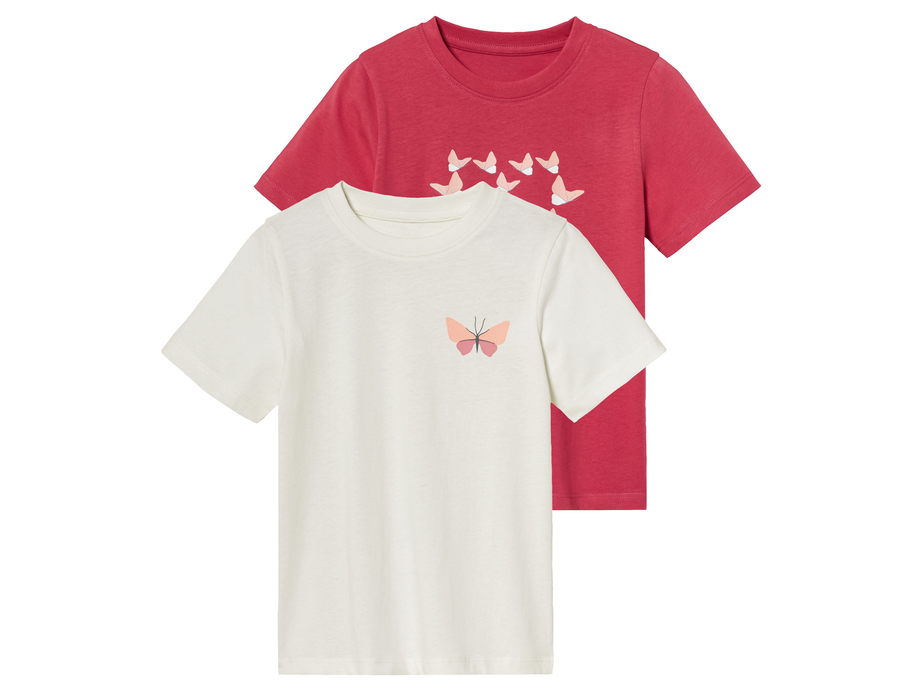 lupilu® T-shirts petite fille (beige/rouge, 86/92)