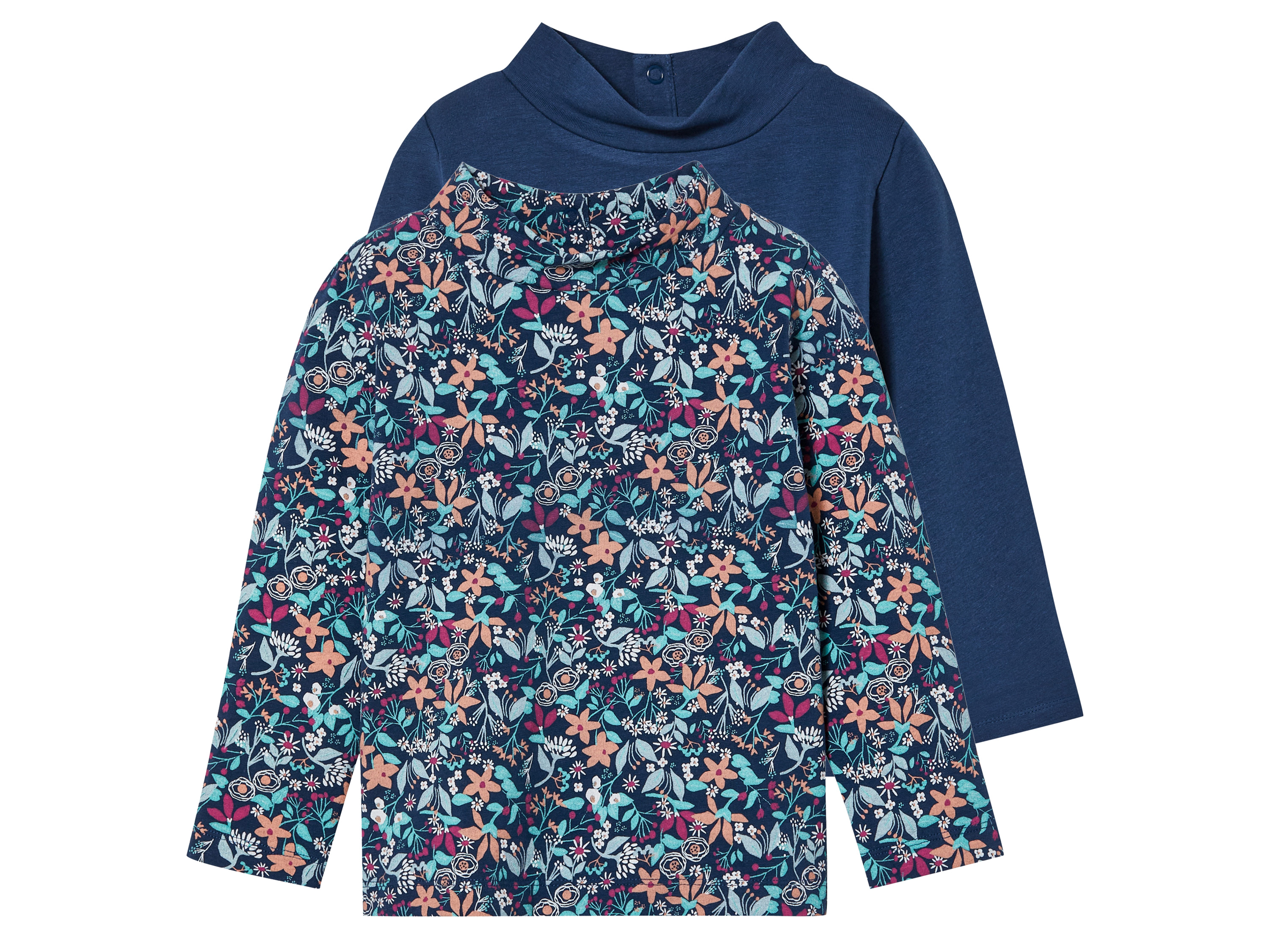lupilu® Lot de 2 t-shirts thermiques à manches longues enfant (86/92, bleu foncé)