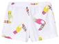 Shorts enfant blancs à motif toucans colorés.