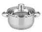 Casserole en acier inoxydable avec couvercle en verre et échelle de mesure