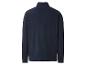Sweat-shirt polaire bleu foncé pour homme avec col montant, vue de dos.