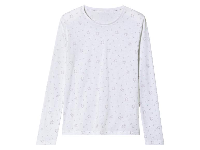 T-shirt blanc à manches longues avec un imprimé floral.
