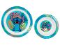 Assiettes et bol Disney Stitch : thème tropical.