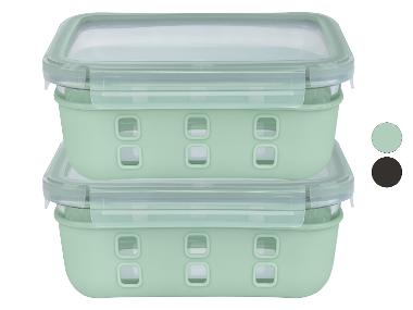LIVARNO home Lot de 2 boîtes de conservation en verre