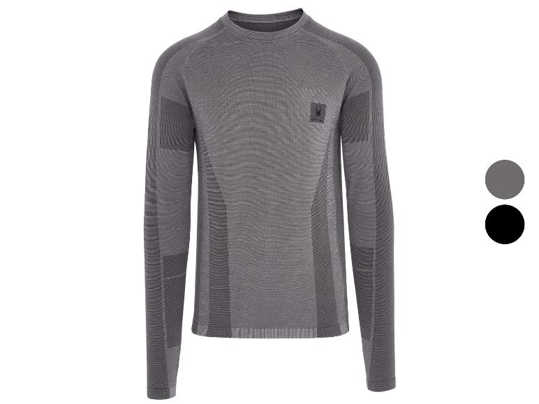 Pull gris à manches longues Spyder avec empiècements texturés et options de couleur.