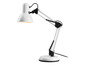 Une lampe de bureau blanche avec un bras flexible.