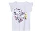 Haut blanc à volants avec Snoopy et Woodstock.