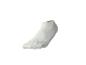 Une chaussette courte blanche côtelée sur fond blanc.