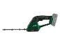 Une taille-haie Parkside X20V Team verte avec batterie.