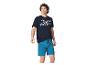 Pyjama homme bleu marine avec t-shirt imprimé 'The Avengers' et short bleu.