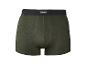 Caleçon boxer vert foncé pour homme avec une ceinture élastique noire.
