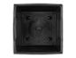 Un pot carré noir avec un fond rond.