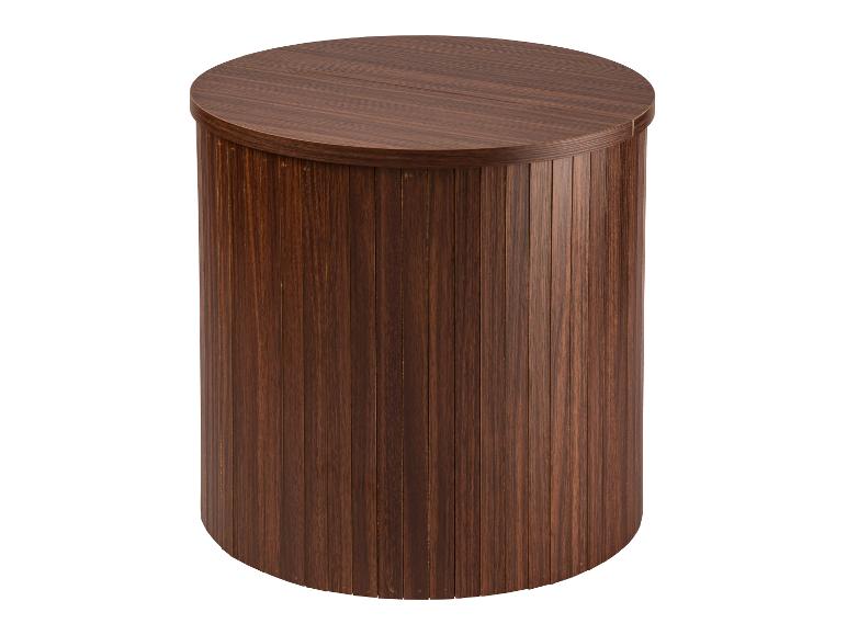 Table d'appoint cylindrique en bois foncé
