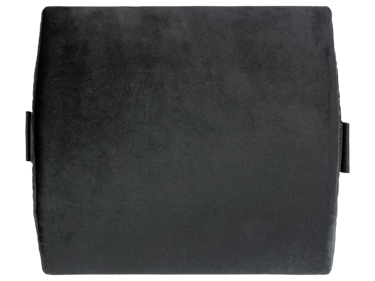 Un coussin de soutien lombaire gris foncé pour une chaise.