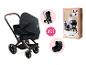Poussette Cybex Corolle 3 en 1 : nacelle, siège sport et coque auto.