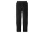 Pantalon en velours côtelé noir avec taille élastique et cordon de serrage.