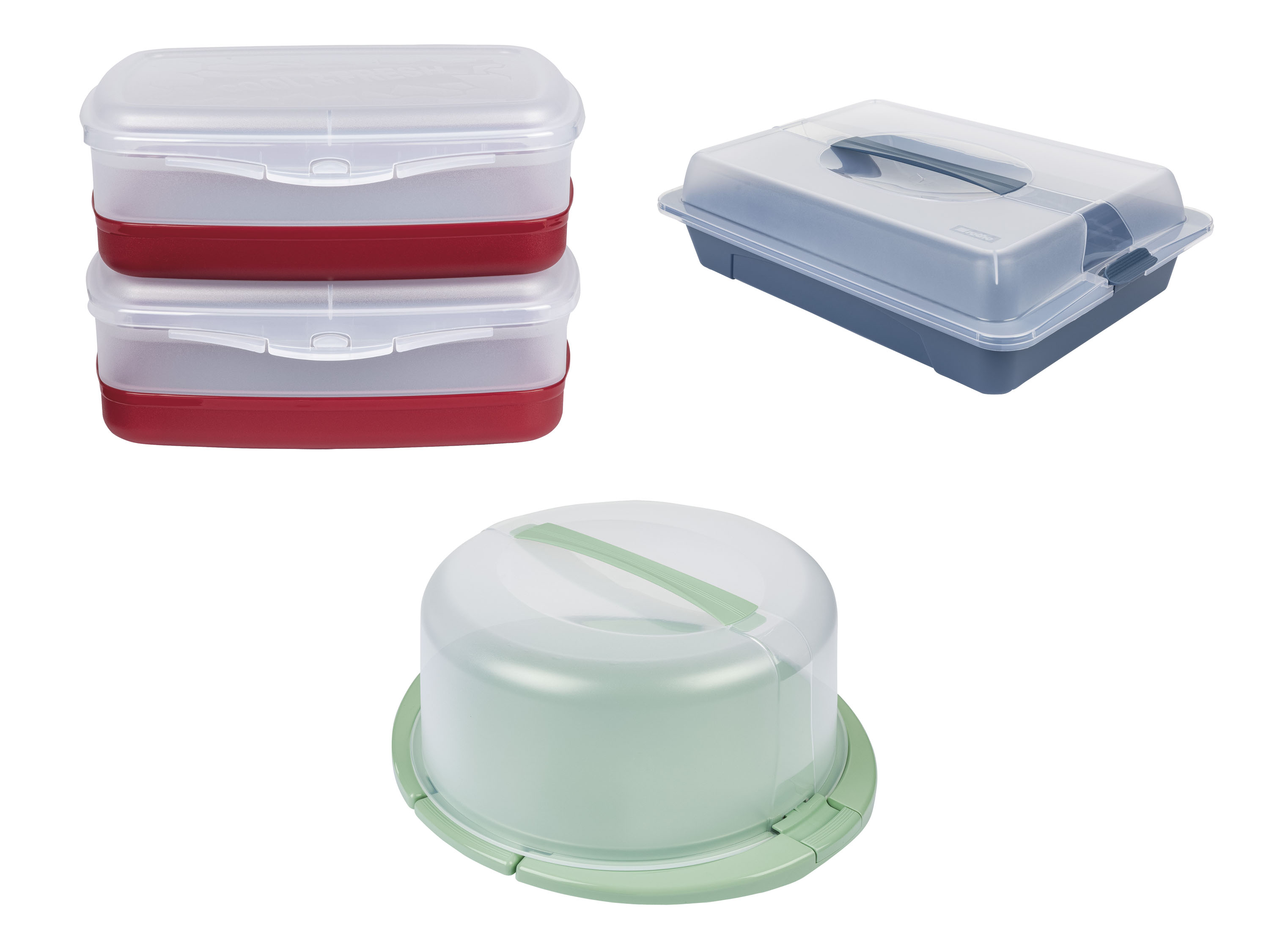 ERNESTO® Lot de 2 boîtes repas fraîcheur / Boîte fraîcheur / Cloche à gâteau fraîcheur