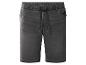 Short en jean gris foncé pour homme avec taille élastique et cordon de serrage.