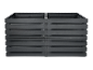 Grand composteur en plastique gris foncé, idéal pour le jardinage.