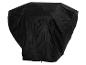 Housse de barbecue noire en tissu résistant aux intempéries.