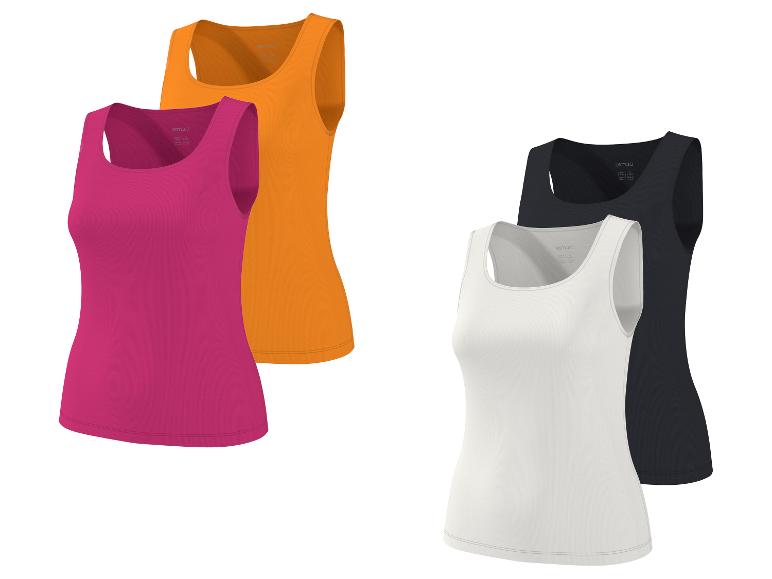 Débardeurs femme fuchsia, orange, blanc et noir