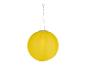 Lanterne solaire ronde jaune suspendue.