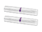 Deux rouleaux de sacs de mise sous vide avec des flèches violettes